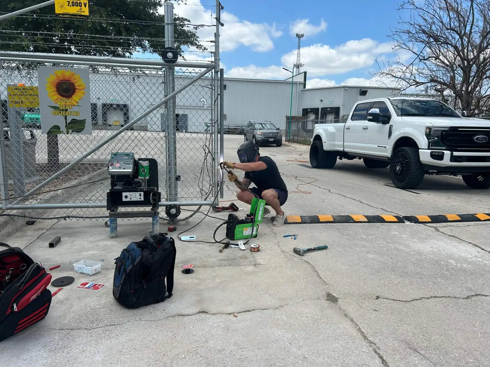 Sliding driveway gate track and rollers Houston TX